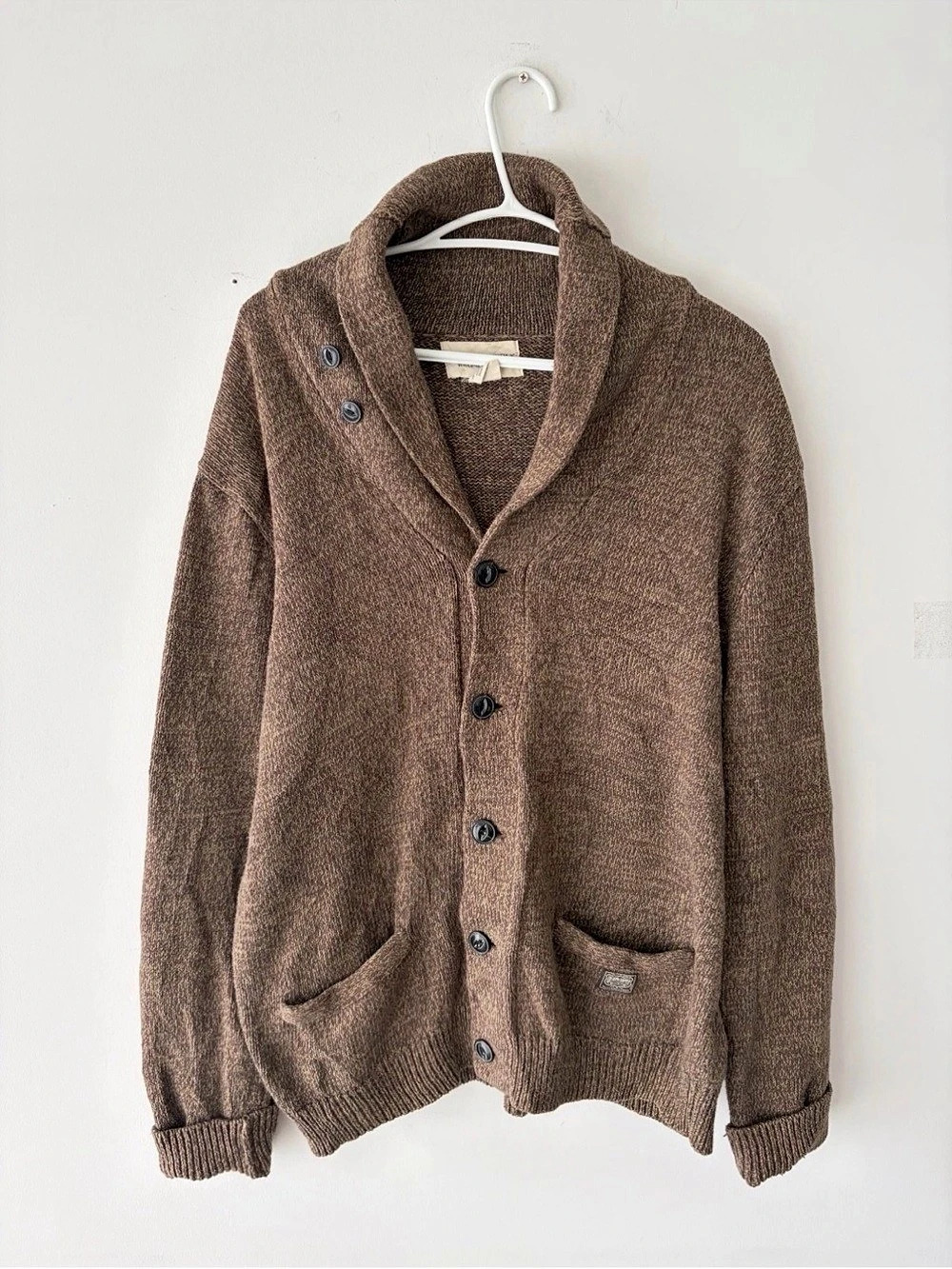 Denim & Supply Ralph Lauren Shawl Collar Cardigan Brown XL/TG
